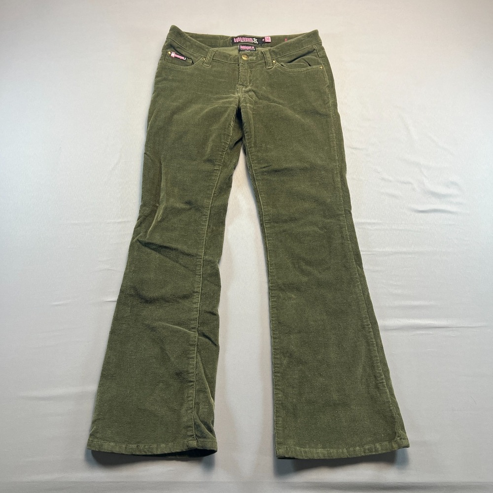 Bubblegum American Flavour Corduroy Pants Womens 16 Olive Green Stretch Flared